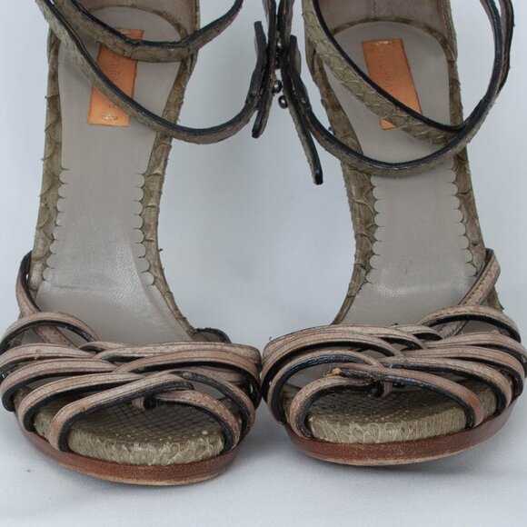 Reed Krakoff Snakeskin Leather Sandal Heels Size 37 - Picture 4 of 11